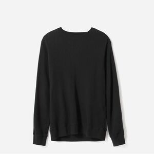 Everlane Mens 100% Cotton THE WAFFLE LONG-SLEEVE CREW TEE. Size XXL. BLACK